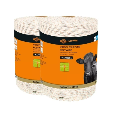 Gallagher Duopack Vidoflex 9 TurboLine Plus wit 2x1000m